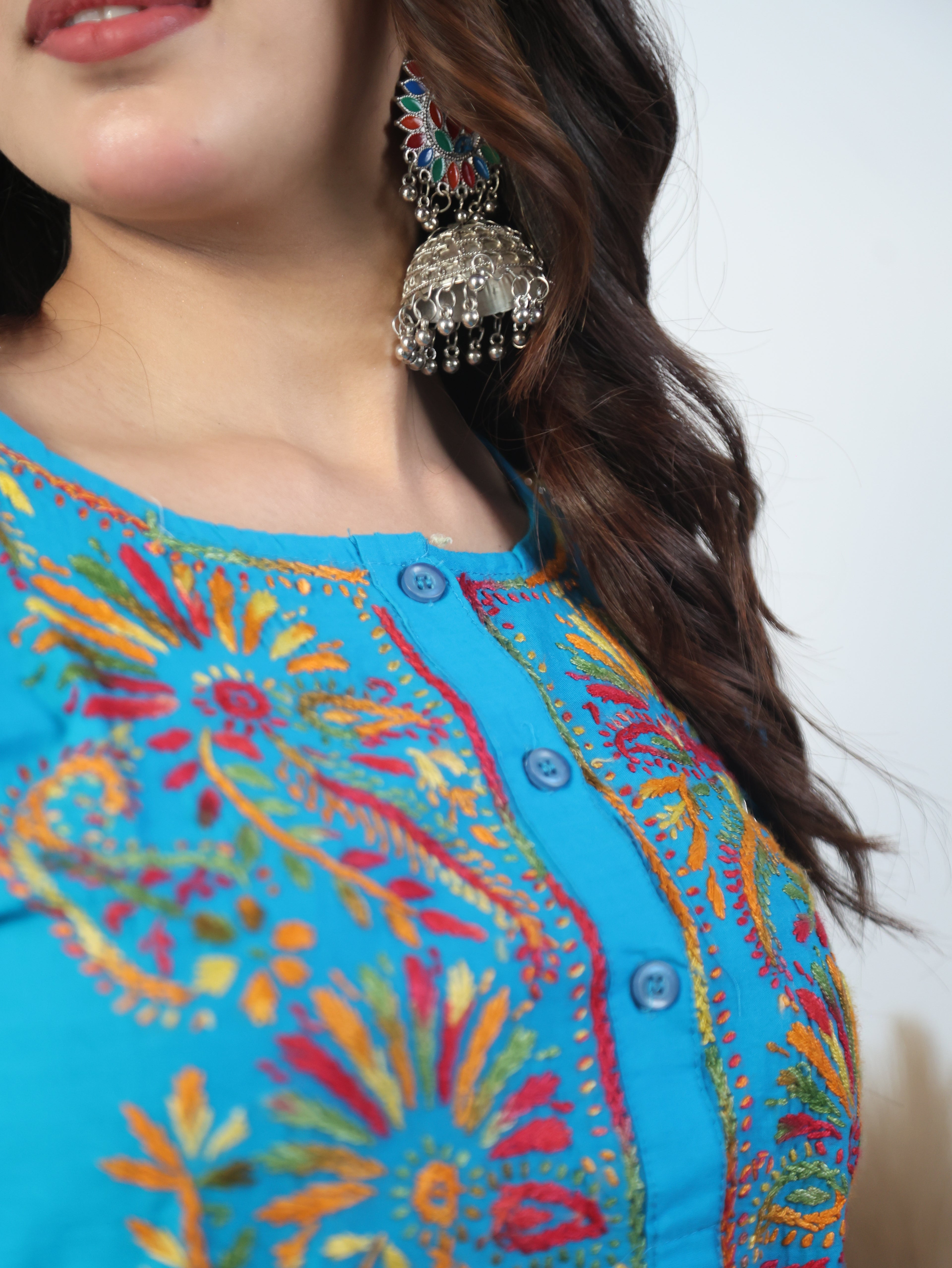 Chikankari Kurti- Traditional Hand Embroidered