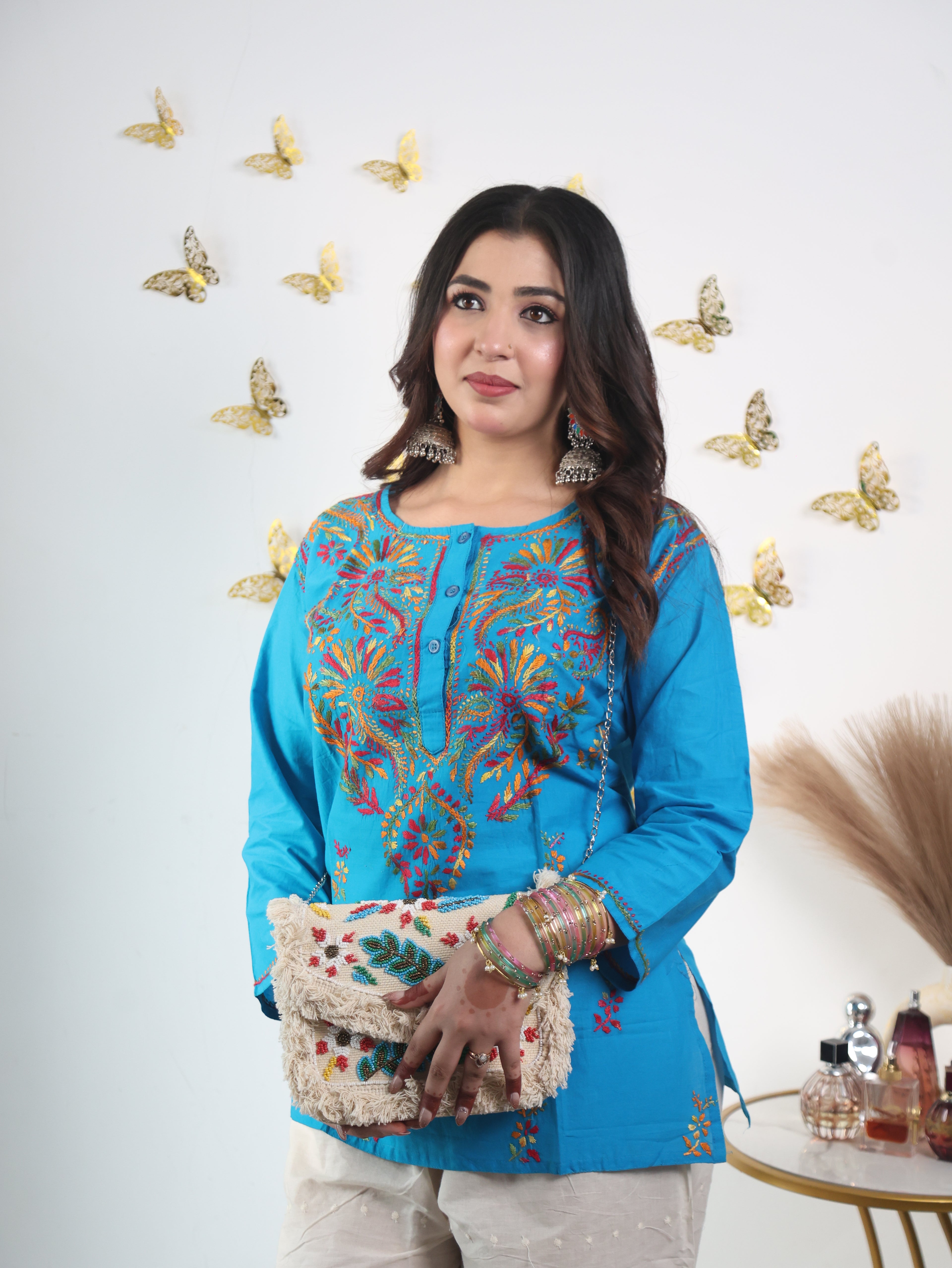 Chikankari Kurti- Traditional Hand Embroidered