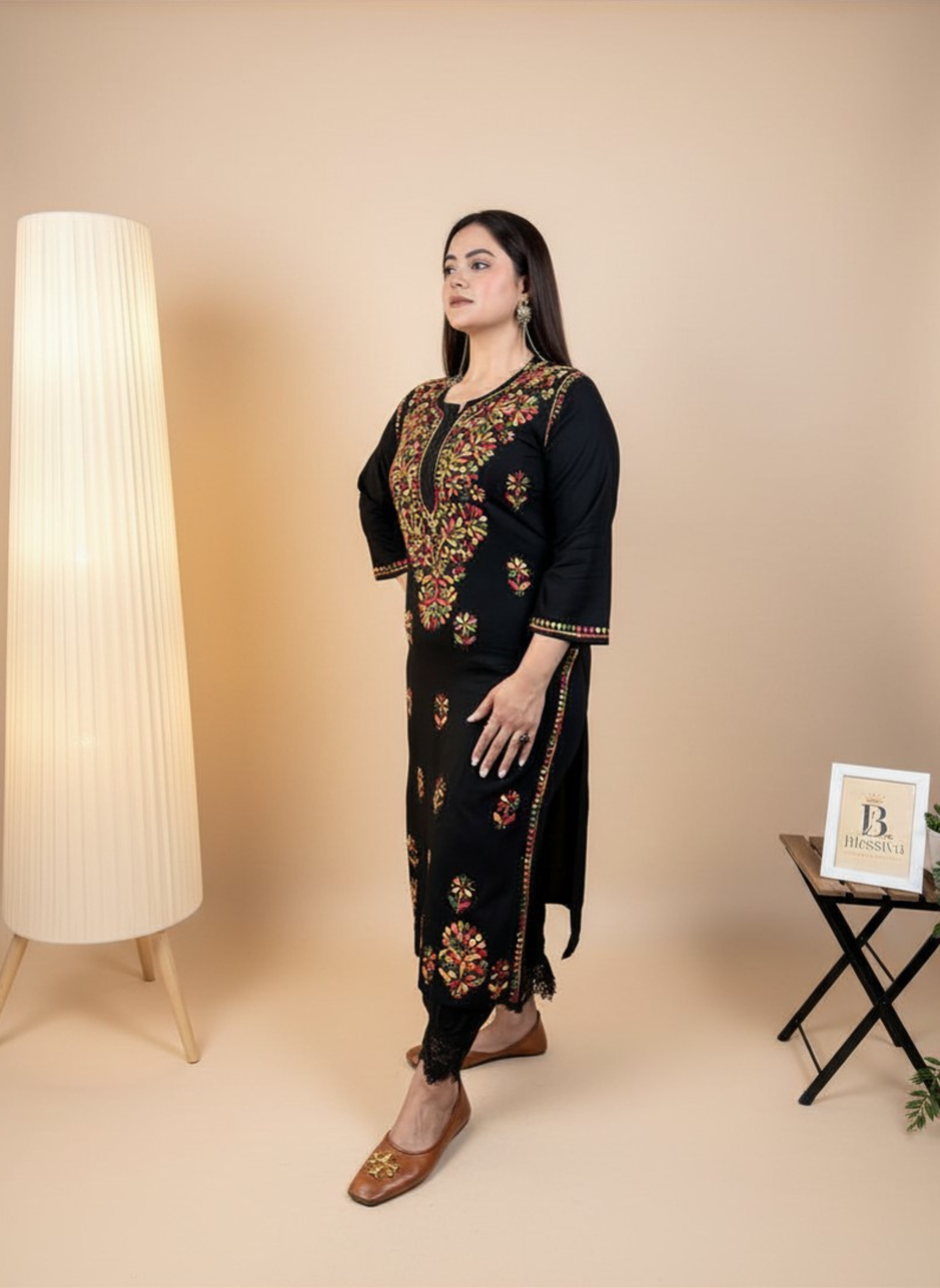 Midnight Garden Embroidered Kurta