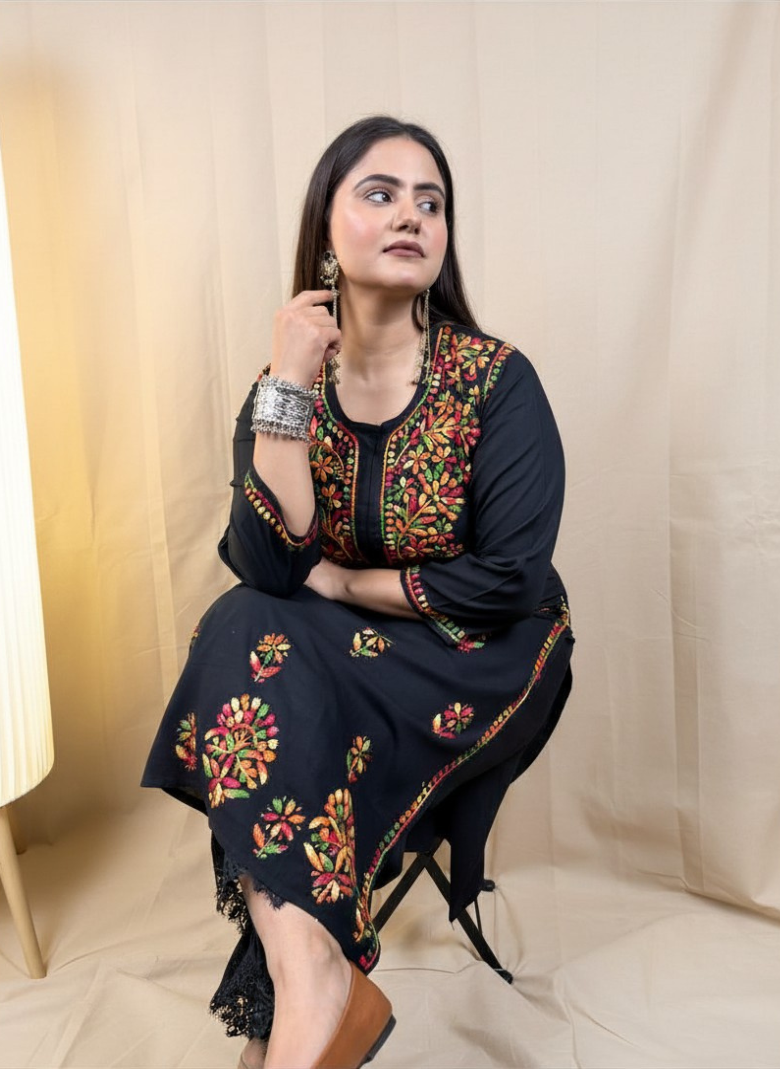 Midnight Garden Embroidered Kurta