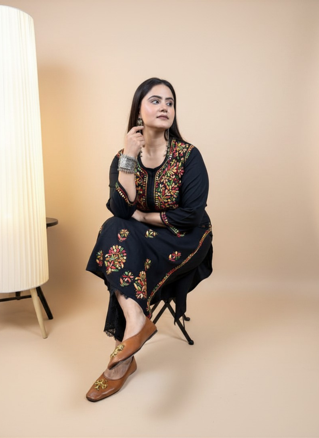Midnight Garden Embroidered Kurta