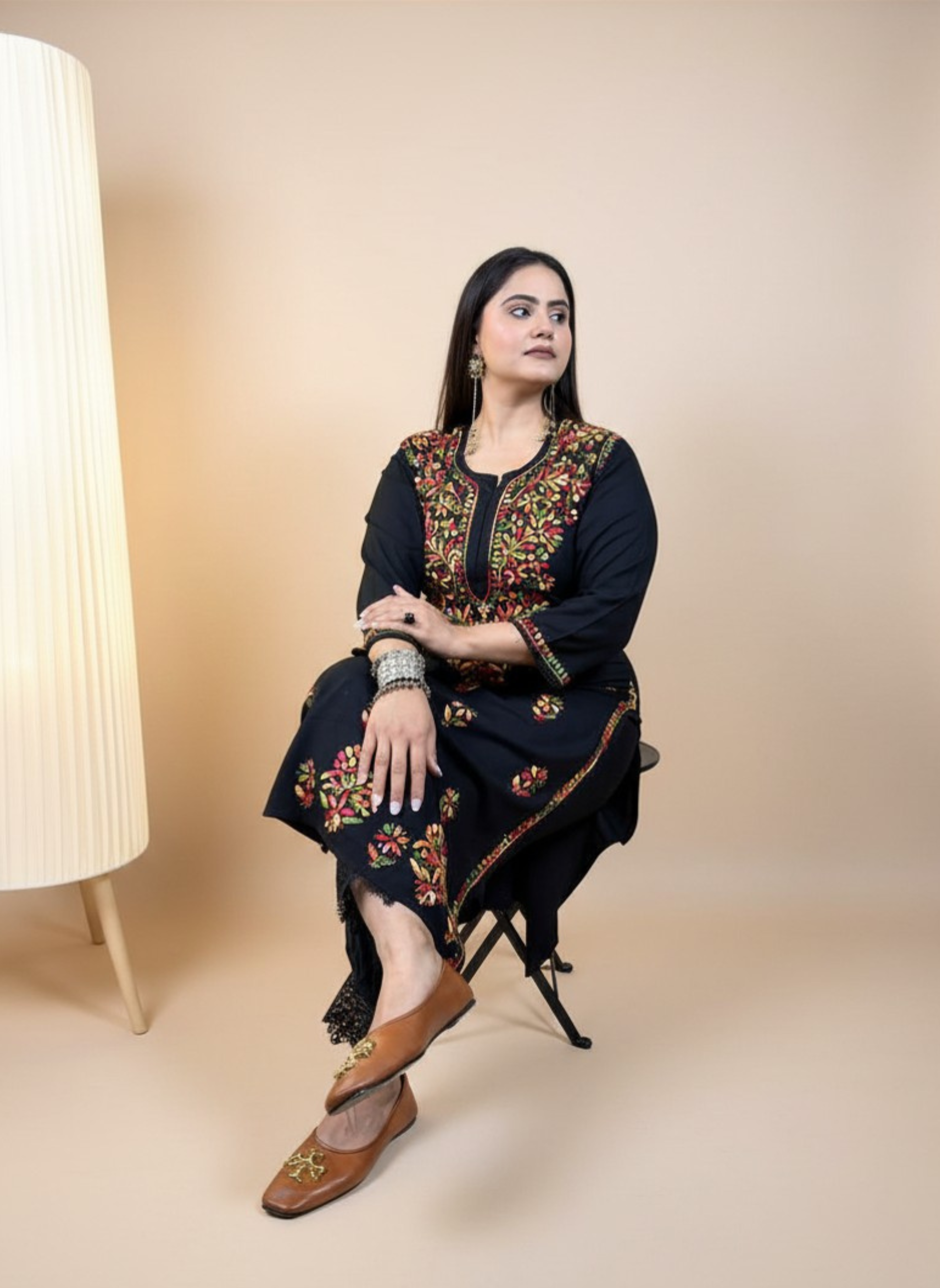 Midnight Garden Embroidered Kurta