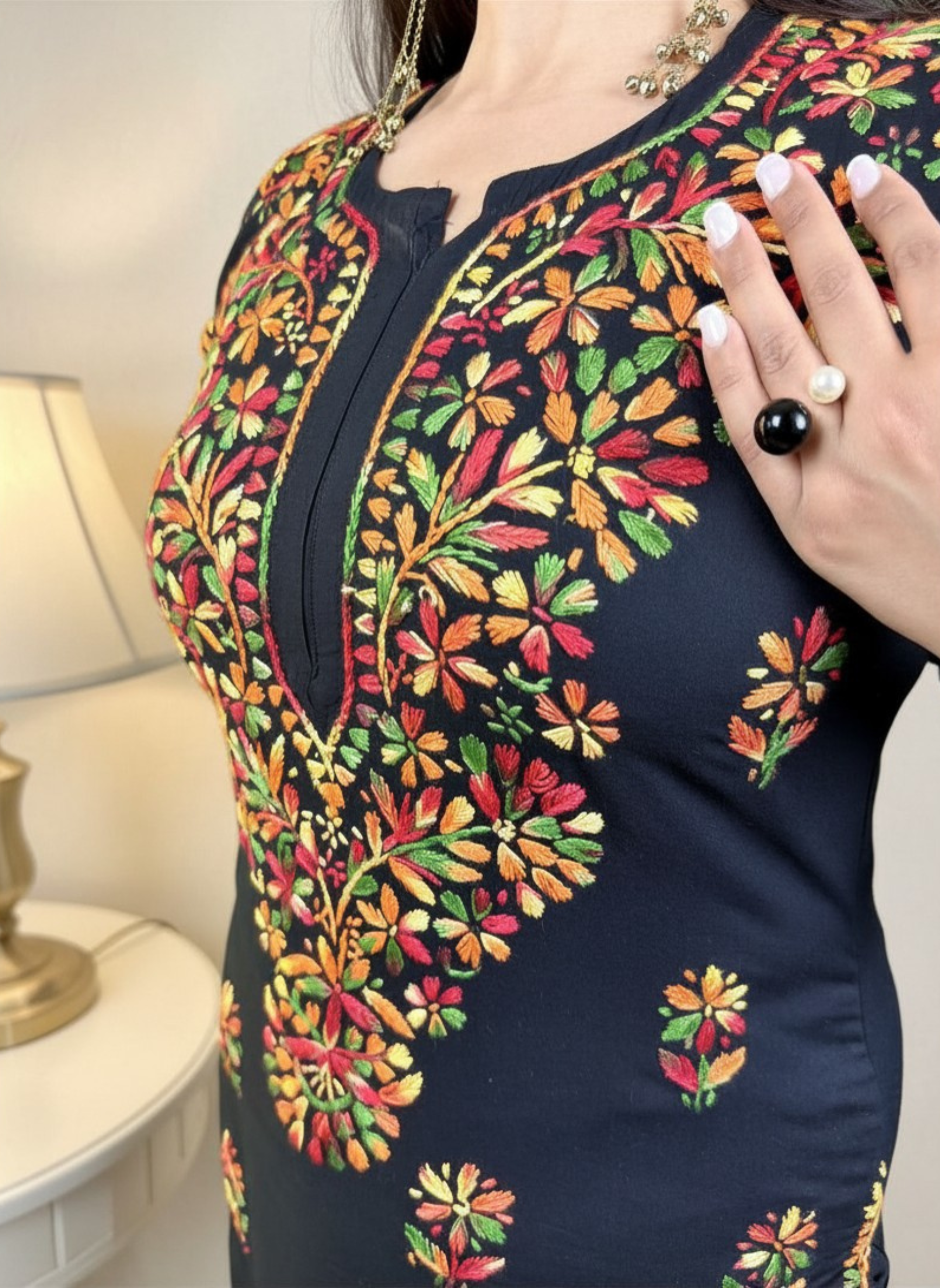 Midnight Garden Embroidered Kurta