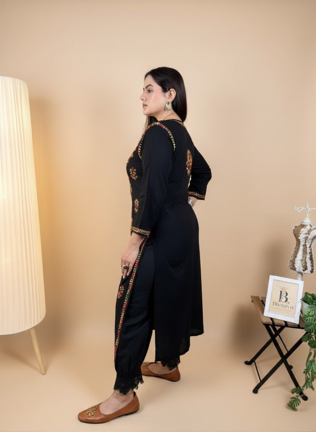 Midnight Garden Embroidered Kurta