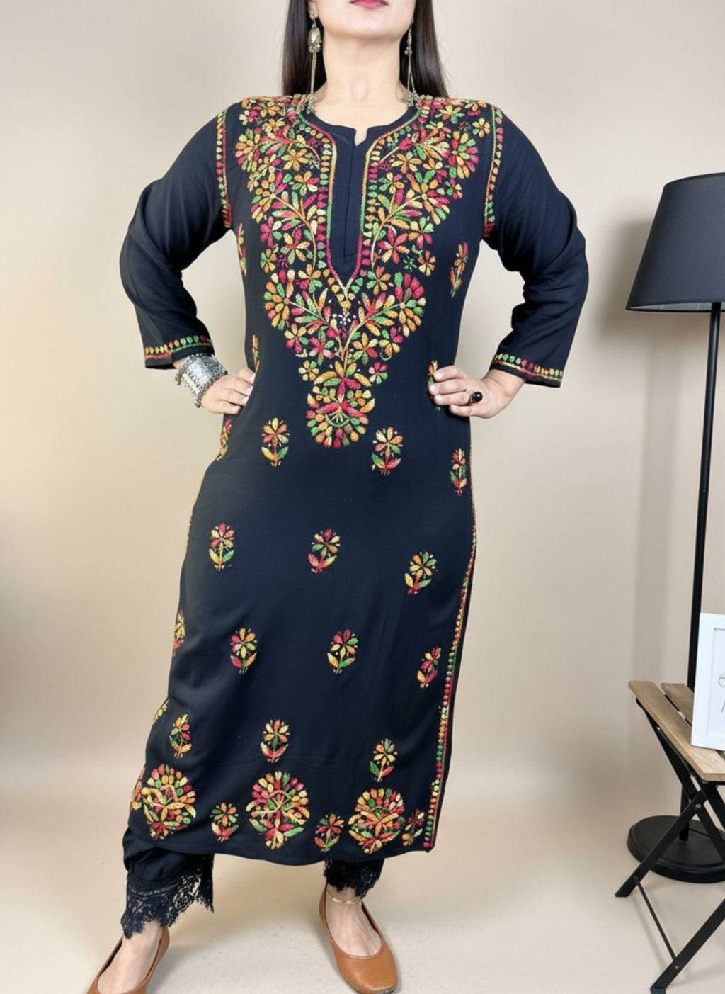 Midnight Garden Embroidered Kurta