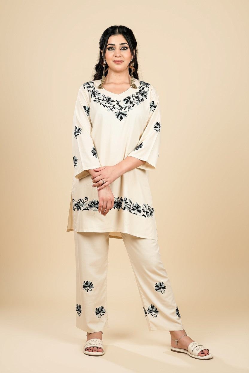 Ivory Charm Embroidered Set